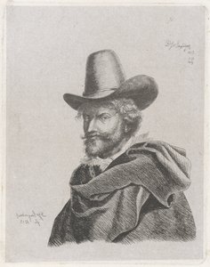 Porträt von Peter Paul Rubens mit Mantel und hohem Hut