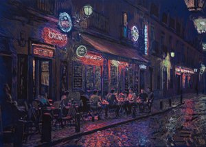 Straße und Madrider Bar