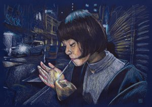 Christy mit Feuerzeug, 2025