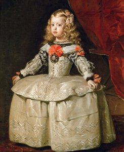 Porträt der Infantin Margarete Theresia in einem weißen Kleid
