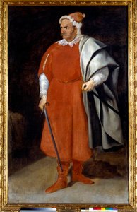 Porträt des Hofnarren Cristobal von Castaneda in türkischer Kleidung (Barbarroja oder Rotbart) von Diego Velázquez
