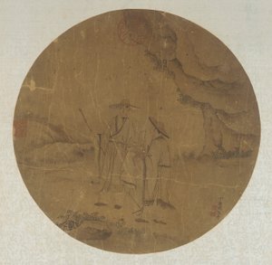 Landschaft: zwei Figuren