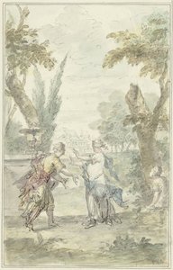 Entwurf für ein Saalstück: die blindfolded Amaryllis greift Myrtillo von Dionys van Nijmegen