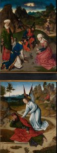 Das Sammeln des Manna und Elias in der Wüste, vom Altarbild des Heiligen Sakraments, ca. 1464-68