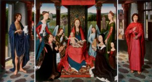 Die Jungfrau und das Kind mit Heiligen und Stiftern Das Donne-Triptychon von Dirck Bouts