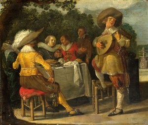 Eine Gartenparty von Dirck Hals