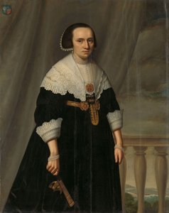 Porträt von Machteld Bas von Dirck Santvoort