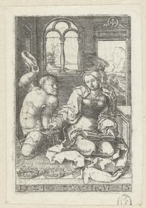 Heilige Elisabeth von Ungarn gibt einem Krüppel ein Almosen von Dirck Vellert