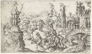 Flucht nach Ägypten von Dirck Volckertsz. Coornhert (attributed to)