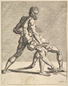 Zwei Fechter, aus Fechter, Platte 8, 1552 von Dirck Volkertsen Coornhert