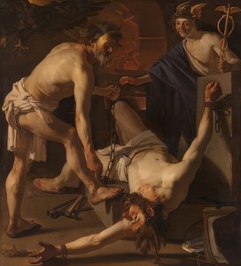 Prometheus von Vulkan in Ketten gelegt von Dirck van Baburen