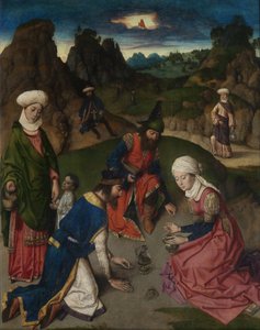 Das Abendmahl Altarbild: Das Sammeln von Manna rechter Flügel, 1464-1468 von Dirk Bouts