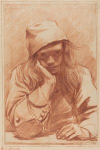 Selbstporträt (Rötel) von Dirk Theodor Helmbrecker