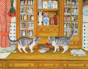 Küchenschrank-Katzen