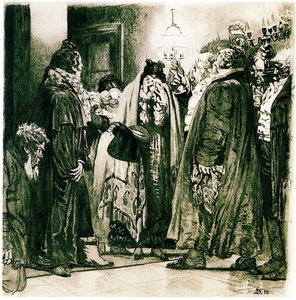 Illustration zur Komödie Woe from Wit von Alexander Griboyedov, 1912 von Dmitri Nikolayevich Kardovsky