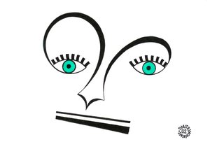 Alt-Schlüssel-Gesicht - Gesicht mit Schlüssel und Musiknotation gezeichnet