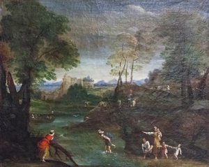 Landschaft mit Furt