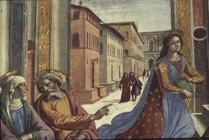 Die Jungfrau Maria im Tempel (Fresko) (Detail)