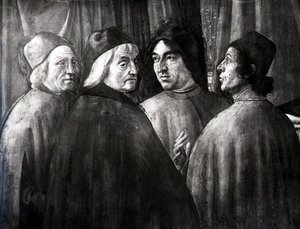 Zacharias im Tempel (Detail) von Domenico Ghirlandaio