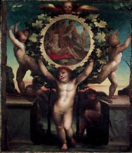 Engel (Putti) mit Noahs Trunkenheit