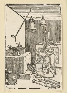 Der Glocken- und Geschützguß. Aus der Folge "De re metallica". von Domenico Beccafumi