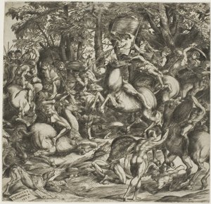 Schlacht der nackten Männer von Domenico Campagnola