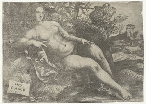 Liegende Venus in Landschaft