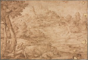 Heiliger Hieronymus in einer Landschaft