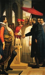 Michelangelo präsentiert das Modell für die Vollendung von St. Peter an Papst Pius IV