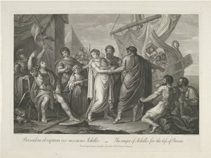 Achilles wütend über den Verlust von Briseis