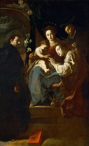 Barock: Die mystische Hochzeit der Heiligen Katharina mit den Heiligen Dominikus und Petrus Martyr von Domenico Fetti or Feti