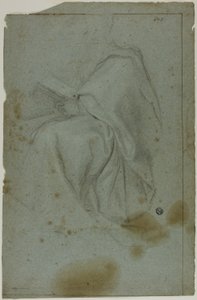 Sitzende drapierte männliche Figur mit Buch (recto); Zwei sitzende Frauen mit Skizze der linken Hand (verso) von Domenico Fiasella