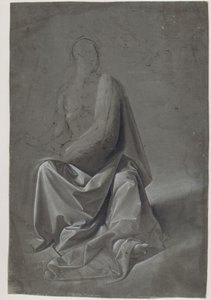 Draperiestudie (möglicherweise Studie des Gewandes von Matthäus dem Evangelisten) von Domenico Ghirlandaio