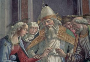 Der Ringempfang, aus der Heirat der Jungfrau von Domenico Ghirlandaio
