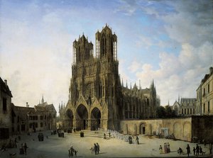 Der Südwestflügel der Kathedrale von Reims, 1826