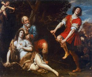 Silvio und Dorinda, von Domenico Fiasella, Öl auf Leinwand