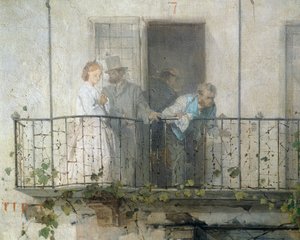 Nachricht vom Frieden von Villafranca (Detail) von Domenico Induno