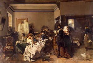 Schule für Näherinnen, von Domenico Induno von Domenico Induno