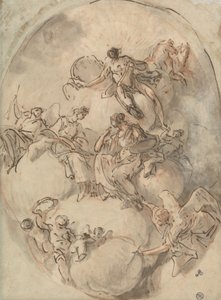 Studie für die Decke: Apollo und andere Figuren
