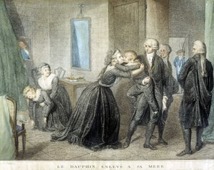 Der Louis-Delfin wird seiner Mutter Marie Antoinette (in ihrem Tempelgefängnis) entrissen, 1. Juli von Domenico Pellegrini