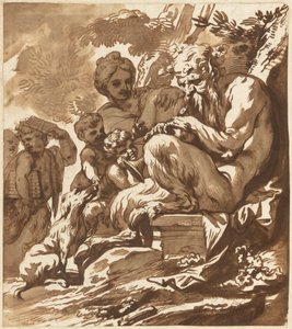 Ein Satyr unterhält seine Familie