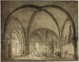 Taufhalle und Kreuzgänge im Dom zu Mainz, aus Sammlung denkwürdiger mittelalterlicher Gebäude in Deutschland von Domenico Quaglio