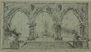 Vorhalle mit gotischen Bögen von Domenico Quaglio