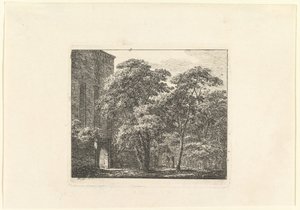 Gotische Architektur in einer Landschaft von Domenico Quaglio II