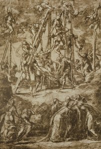Studie für die Kreuzabnahme von Domenico Robusti Tintoretto