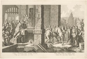 Militärischer Zug betritt ein Gebäude von Domenico Rossetti