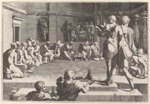 Das Bankett Alexanders des Großen von Domenico del Barbiere after Francesco Primaticcio