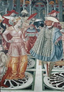 Papst Coelestin III. (ca. 1106-98) gewährt dem Krankenhaus von Siena Autonomie von Domenico di Bartolo