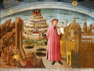 Dante und die Göttliche Komödie Die Komödie erleuchtet Florenz, 1464-1465 von Domenico di Michelino