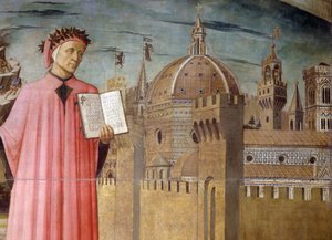 Porträt von Dante Alighieri, Florenz und die Allegorie der Göttlichen Komödie